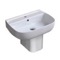 Rectangular White Ceramic Semi-Pedestal Sink